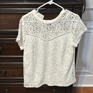 Worthington Cream Lace Blouse large
